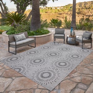 Gertmenian Tropea Tiaret Modern Geometric Gray Flatweave Indoor Outdoor Area Rug, 9x13 - 1 of 4
