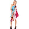 LA LEELA Women's Long Vacation Beachwear Swimsuit Pareo Wrap Sarong Swimwear Cover up Wraps One Size Pink, Tie Dye Design - 2 of 4