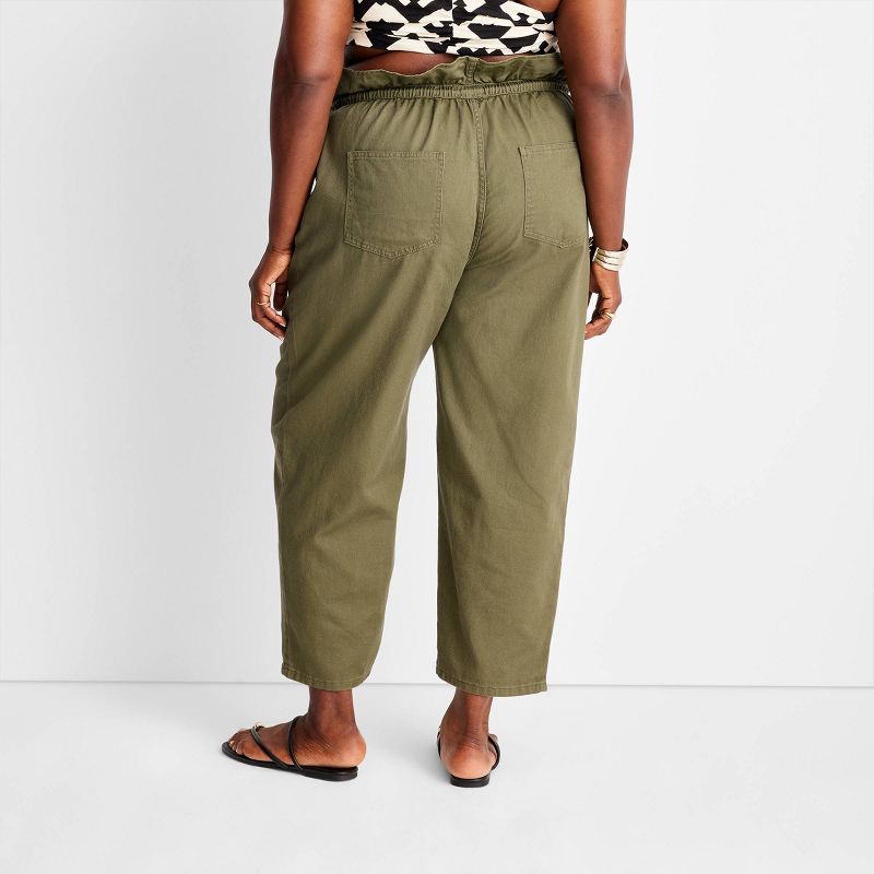 Women's High-Waisted Eyelet Pants - Future Collective™ with Jenny K. Lopez Olive Green, 2 of 7