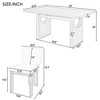 6-Piece Retro Rectangular Dining Table Set, Table with Unique Legs and 4 Cushioned Chairs & 1 Bench, Suitable for Dining Rooms and Kitchens - 3 of 3