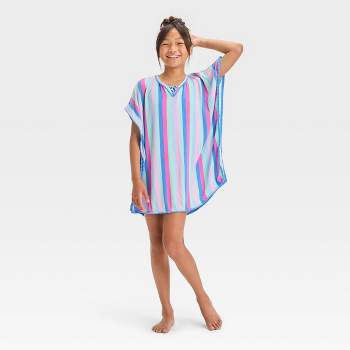 Girls' Striped Cover Up Top - Cat & Jack™ Blue