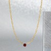 Ross-Simons 0.70 Carat Garnet Paper Clip Link Necklace in 18kt Gold Over Sterling - 2 of 3