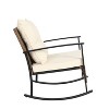 KTMBDW 3 Piece Rocking Bistro Set Wicker Patio Outdoor Furniture Porch Chairs Conversation Sets with Rattan Coffee Table - 4 of 4