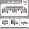 COWLOWN 7 Piece Light Grey Cushions Patio Outdoor Furniture Set, Outdoor Sectional Furniture Sofa, Rattan Wicker Conversation Set - 2 of 4