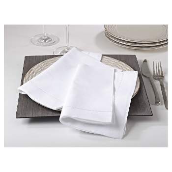 Karen Kane Women's Cloth Dinner Napkins, Set of 2, One size, Off-White, Linen/Rayon