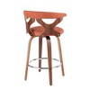 Set of 2 Mid-Century Modern Counter Stools with Wood Legs, Lattice Back, and 360¡ã Swivel for Kitchen or Home Bar - 4 of 4