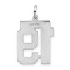 Black Bow Jewelry Sterling Silver, Jersey Collection, Medium Number 19 Pendant - 3 of 4
