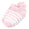 Touched by Nature Baby and Toddler Girl Organic Cotton Socks with Non-Skid Gripper for Fall Resistance, Pink Black - 2 of 4