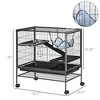 Small Animal Cage with Wheels, Pet Playpen for Rat, Syrian Hamster, Kitten, Ferrets, Chinchillas with Bottom Storage Shelf, Removable Tray, Ramp - 3 of 4