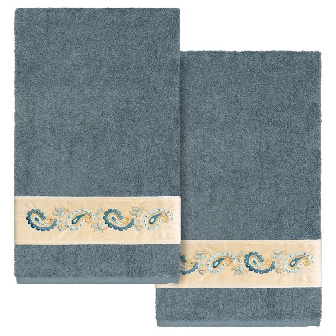 Alev Jacquard Bath/Hand Towel set Gray - Linum Home Textiles