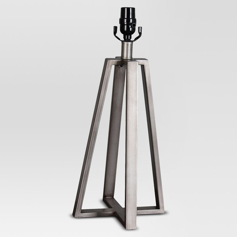 Brushed Linear Large Lamp Base Silver - Threshold™, 1 of 3