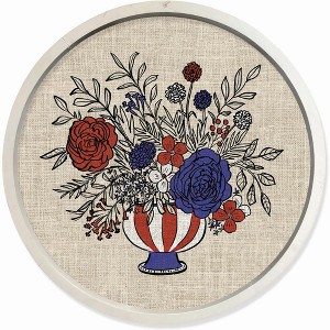 Creative Products Red White and Blue Florals 20x20 Round Framed Print - 1 of 4