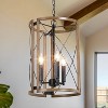 LNC Martin Modern Farmhouse Cylinder Pendant  Lights, Brown and Brushed Black,5.5in/12in - 2 of 4