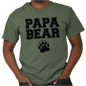 Men's Papa Bear Dad Father's Day Pawprint Graphic T Shirt Tees Brisco Brands - 1 of 4