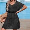 Women's Black Tie-Waist Mini Cover-Up Dress - Cupshe - image 2 of 4