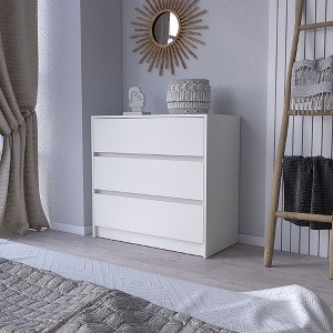 CAVINAS 3-Drawer Dresser,Modern Wide Chest of Drawers with Metal Handles,Matte Finish Storage Cabinets for Living Room,Entryway - 1 of 4