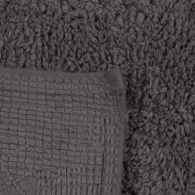 Classy Gray Cotton Tufted 2-Piece Bath Rug Set