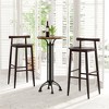 Tangkula Bar Height Stools Set of 2 Bar Chair w/ Acacia Wood Frame Supporting Legs - 2 of 4