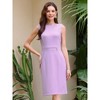INSPIRE CHIC Women's Faux Wrap Sleeveless Boat Neck Work Summer Causal Sheath Midi Dresses - 2 of 4