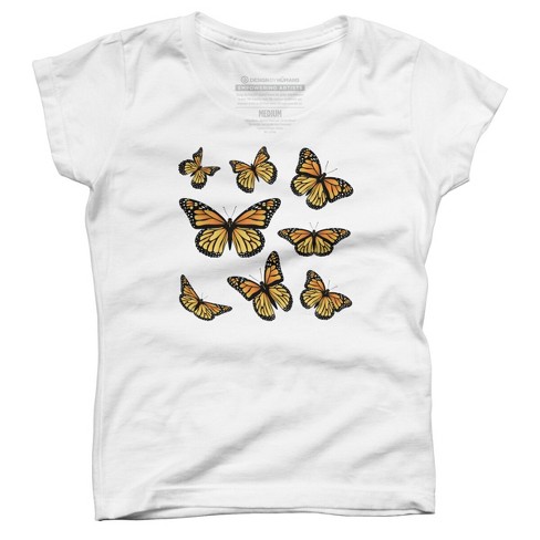 Girl's Design By Humans Monarch Butterfly By Annartshock T-shirt