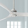 60" Minka Aire Modern Industrial Indoor Ceiling Fan with Remote Control Brushed Nickel Silver for Living Room Kitchen Bedroom Home - 2 of 4