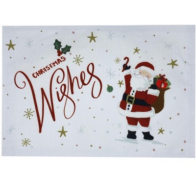 Santa Christmas Wishes Holiday Decorative Throw Pillow - Elrene Home Fashions