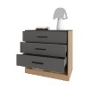 Kumasinova 3 Drawer Dresser with Bottom Space,Wooden Chest of Drawers with Legs,Modern Storage Dresser,Bedroom and Entryway Furniture,1 Piece,Gray - 4 of 4