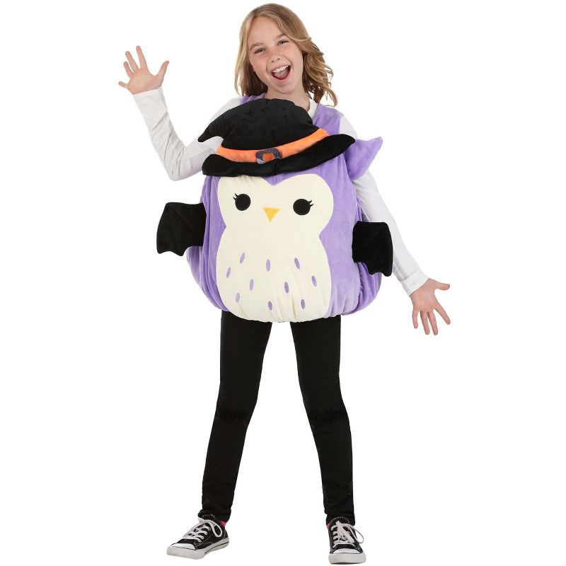 HalloweenCostumes.com Large  Girl  Squishmallow Holly the Owl Kid's Costume, Black/Orange/Purple, 4 of 7