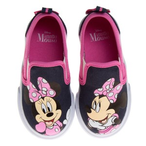 Disney Minnie Mouse Girls No Lace Shoes - Kids Disney Character Loafer Low top SlipOn Casual Tennis Canvas Sneakers (size 5-12 toddler - little kid) - 1 of 4