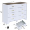 Farmhouse Drawers Dresser for Bedroom, Wood Curved Wide Chest of Drawers - 4 of 4