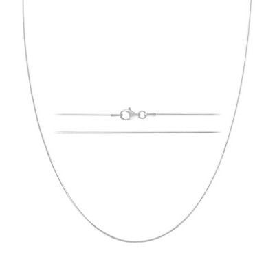 KISPER Silver 8 Sided Snake Chain Necklace –Thin, Dainty, 925 Sterling Silver Jewelry for Women & Men with Lobster Clasp – Made in Italy