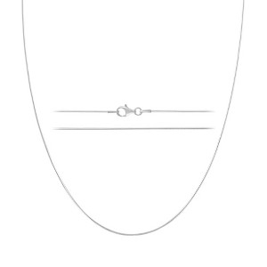 KISPER Silver 8 Sided Snake Chain Necklace –Thin, Dainty, 925 Sterling Silver Jewelry for Women & Men with Lobster Clasp – Made in Italy - 1 of 4
