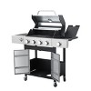 Coolbibila-3-Burner Propane Gas BBQ Grill, Iron BBQ Grill With Smoker, Outdoor Grill Station With High Power Output Of 46790BTU - 3 of 4
