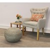Moti Ellis Silver Wool Ottoman Pouf with Polyester Fill Silver 20"D x 20"W x 14"H - 3 of 4