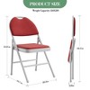 Folding Chairs, Outdoor & Indoor Event Portable Metal Folding Chairs with Cushion, Fabric Dining Chair Set with Padded Cushion - 3 of 4