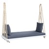 YOOCOZZ Wooden Patio Hanging Porch Swing Bench with 10.8Ft Hemp Ropes, Cushion and Pillows - 2 of 4