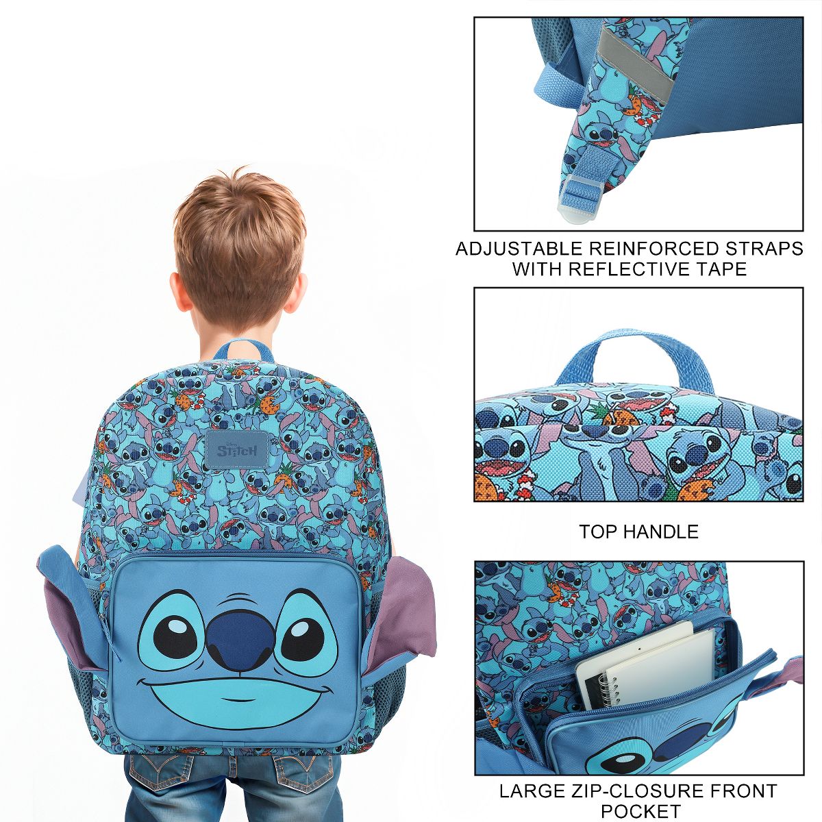 Disney Stitch Character Print 16" Backpack & Lunch Kit Value Set - thumbnail 2