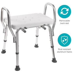 DMI Bath or Shower Bench, FSA and HSA Eligible,  Adjustable Height, 350 lb capacity, White - 1 of 3