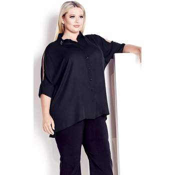 Women's Plus Size Presley Shirt - black | AVENUE