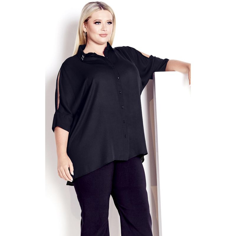 Women's Plus Size Presley Shirt - black | AVENUE, 1 of 7