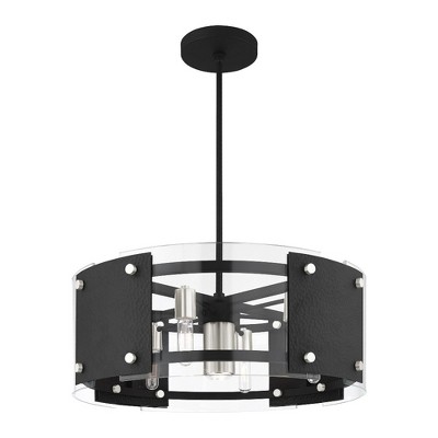 Barcelona Black and Brushed Nickel 7-Light Pendant Chandelier