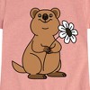 Girls' - Instant Message - Quokka Flower Fitted Short Sleeve Graphic T-Shirt - 2 of 4