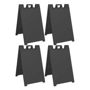 Plasticade Signicade Folding Portable Plastic A Frame Sidewalk Store Sign Stand for Sales, Events, Parking, and More, Black (4 Pack) - 1 of 3