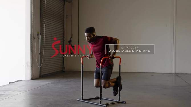 Sunny Health &#38; Fitness High Weight Capacity Adjustable Dip Stand Station, 2 of 16, play video