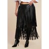 ELOQUII Faux Leather Fringe Skirt - 3 of 4