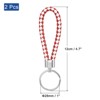Unique Bargains Braided PU Leather Car Wallet Keychain with Stainless Steel Key Rings 2 Pcs - 2 of 3