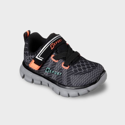 orange and black skechers