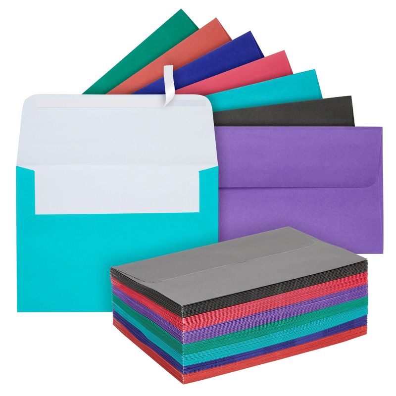 Best Paper Greetings 100 Pack Colored 4x6 Envelopes for Invitations, Birthday Cards, Wedding, Photos, Self-Adhesive Peel-Off-and-Stick, A6, 7 Colors, 1 of 9