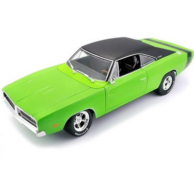 1969 Dodge Charger R/T Green with Black Top 1/18 Diecast Model Car by Maisto