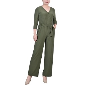 NY Collection Womens Belted Wide Leg Jumpsuit - 1 of 1